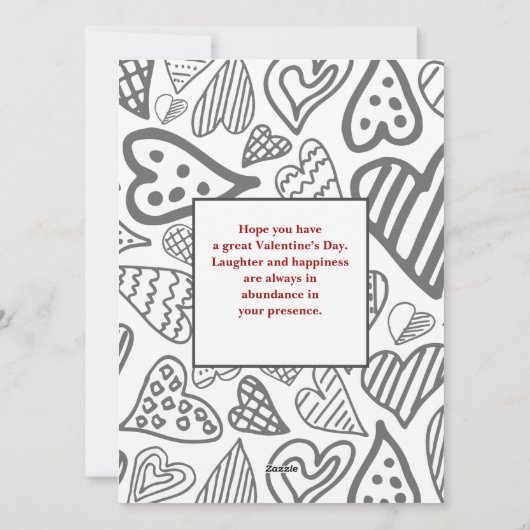 シンプルハートエレガントラブヴァレンティネスのデイフォト シーズンカード (裏面)