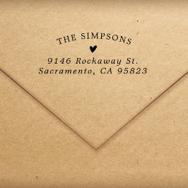 シンプルハートエレガントレタリング差出人住所 ラバースタンプ