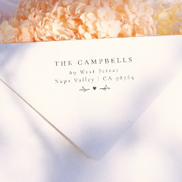 シンプルハートエレガント植物名・住所 ラバースタンプ