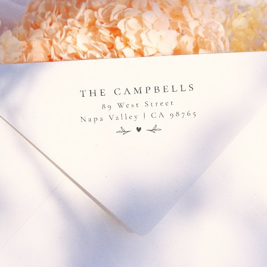 シンプルハートエレガント植物名・住所 ラバースタンプ