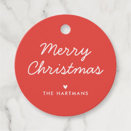 シンプルハートカスタムカラークリスマスギフトタグ フェイバータグ