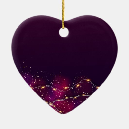 シンプルハートカスタムクリスマスツリー装飾ギフト セラミックオーナメント (裏面)
