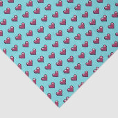 シンプルハートシェイプ赤ピクセルのアートパターン 薄葉紙 (詳細)