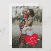 シンプルハートスクリプトハッピーバレンタインデー シーズンカード (正面)