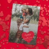 シンプルハートスクリプトハッピーバレンタインデー シーズンカード