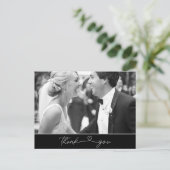 シンプルハートスクリプト写真の結婚 ポストカード (スタンド正面)