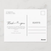 シンプルハートスクリプト写真の結婚 ポストカード (裏面)