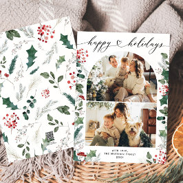 シンプルハートスクリプト植物性アーチ写真 シーズンカード