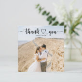 シンプルハートスクリ結婚プトスクエアサンキューカード サンキューカード (スタンド正面)