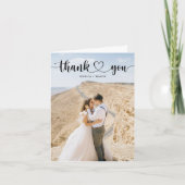 シンプルハートス結婚クリプトの折り曲げサンキューカード サンキューカード (正面)