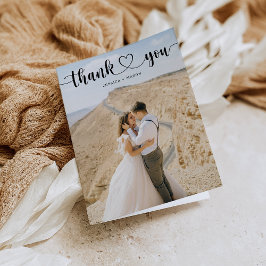 シンプルハートス結婚クリプトの折り曲げサンキューカード サンキューカード