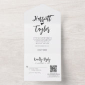 シンプルハートス結婚クリプトのQRコードRsvp オールインワン招待状 (内側)