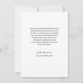 シンプルハートタイポグラフィフォトグリッド男の赤ちゃん サンキューカード (裏面)