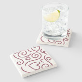 シンプルハートパターン ストーンコースター (横)