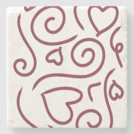 シンプルハートパターン ストーンコースター