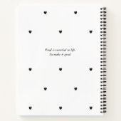 シンプルハートパーソナライズされたレシピブック名 ノートブック (裏面)