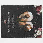 シンプルハートパーソナライズされた図形2フォトコラージュ フリースブランケット (正面(横))