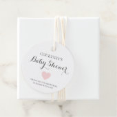 シンプルハートピンクの女の子かわいい赤ちゃんシャワー フェイバータグ (インサイチュ)