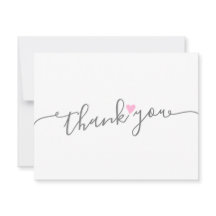 シンプルハートピンクの女の子ベイビーシャワーありがとう