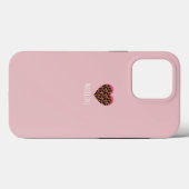シンプルハートピンクアニマルプリントパターン Case-Mate iPhoneケース (裏面 (横))