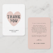 シンプルハートピンクミニマ結婚リスト ノートカード (正面/裏面)