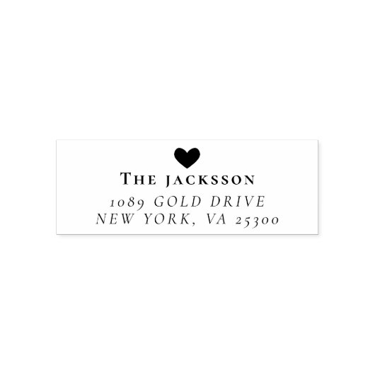 シンプルハートファミリ名差出人住所 セルフインキングスタンプ (デザイン)