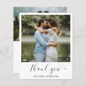 シンプルハートフォト予算結婚のサンキューカード (正面/裏面)