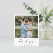 シンプルハートフォト予算結婚のサンキューカード (スタンド正面)