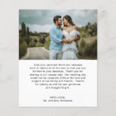 シンプルハートフォト予算結婚のサンキューカード (裏面)