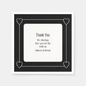 シンプルハートブラック結婚ズ スタンダードカクテルナプキン (正面)