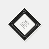 シンプルハートブラック結婚ズ スタンダードカクテルナプキン (角)