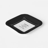 シンプルハートブラック結婚ズ ペーパープレート (傾斜あり)