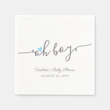 シンプルハートブルーボーイベビーシャワー