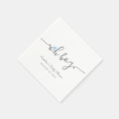 シンプルハートブルーボーイベビーシャワー スタンダードカクテルナプキン (角)