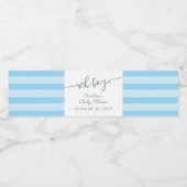 シンプルハートブルーボーイベビーシャワー ペットボトルラベル (シングルラベル)