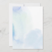 シンプルハートブルー三つ三つ男の子バースデーパーティー 招待状 (裏面)