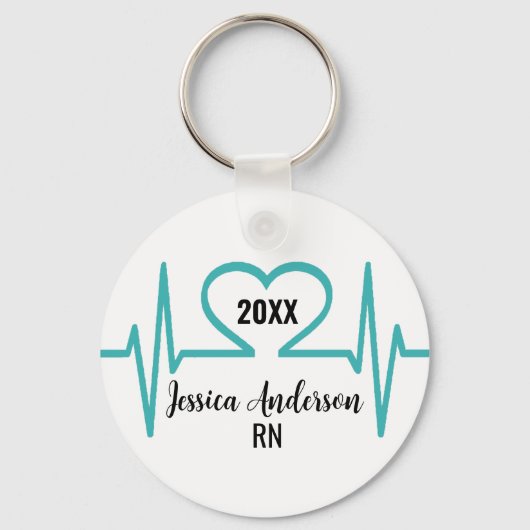 シンプルハートモダンビートドクターナースメディカル キーホルダー (裏面)