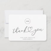 シンプルハートモダンロゴクーポンプロモ サンキューカード (正面)