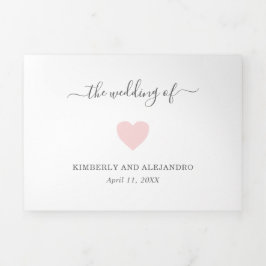 シンプルハートモダン結婚ズ 三つ折り招待状