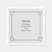 シンプルハートライトグレイ結婚ズ スタンダードカクテルナプキン (正面)