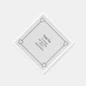 シンプルハートライトグレイ結婚ズ スタンダードカクテルナプキン (角)
