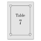シンプルハートライトグレイ結婚ズ テーブルナンバー (裏面)
