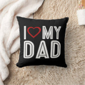 シンプルハートラブマイパパタイポグラフィ装飾用クッション クッション (ブランケット)