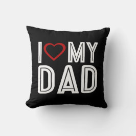 シンプルハートラブマイパパタイポグラフィ装飾用クッション クッション