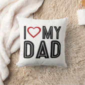 シンプルハートラブマイパパタイポグラフィ装飾用クッション クッション (ブランケット)