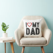 シンプルハートラブマイパパタイポグラフィ装飾用クッション クッション (椅子)