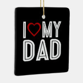 シンプルハートラブマイパパタイポグラフィ |オーナメント セラミックオーナメント (右)