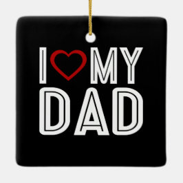 シンプルハートラブマイパパタイポグラフィ |オーナメント セラミックオーナメント