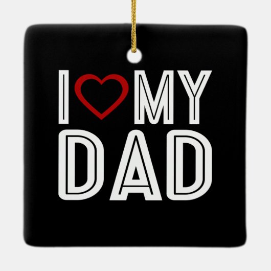 シンプルハートラブマイパパタイポグラフィ |オーナメント セラミックオーナメント (裏面)