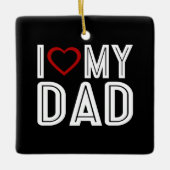 シンプルハートラブマイパパタイポグラフィ |オーナメント セラミックオーナメント (正面)